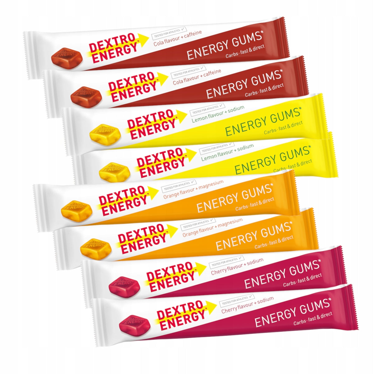Set of Energy Gummies Dextro Energy Gums mix 8 Pieces Caffeine Magnesium