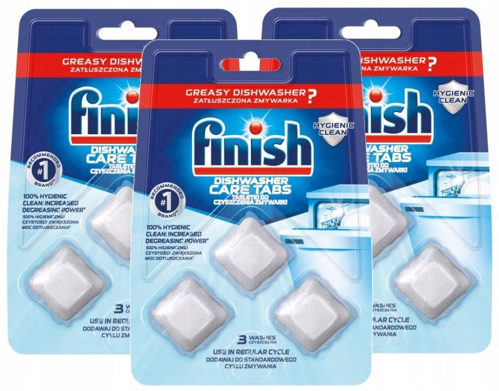 Set of Finish Dishwasher Cleaning Tablets Cleaner 3 x 3 Pieces