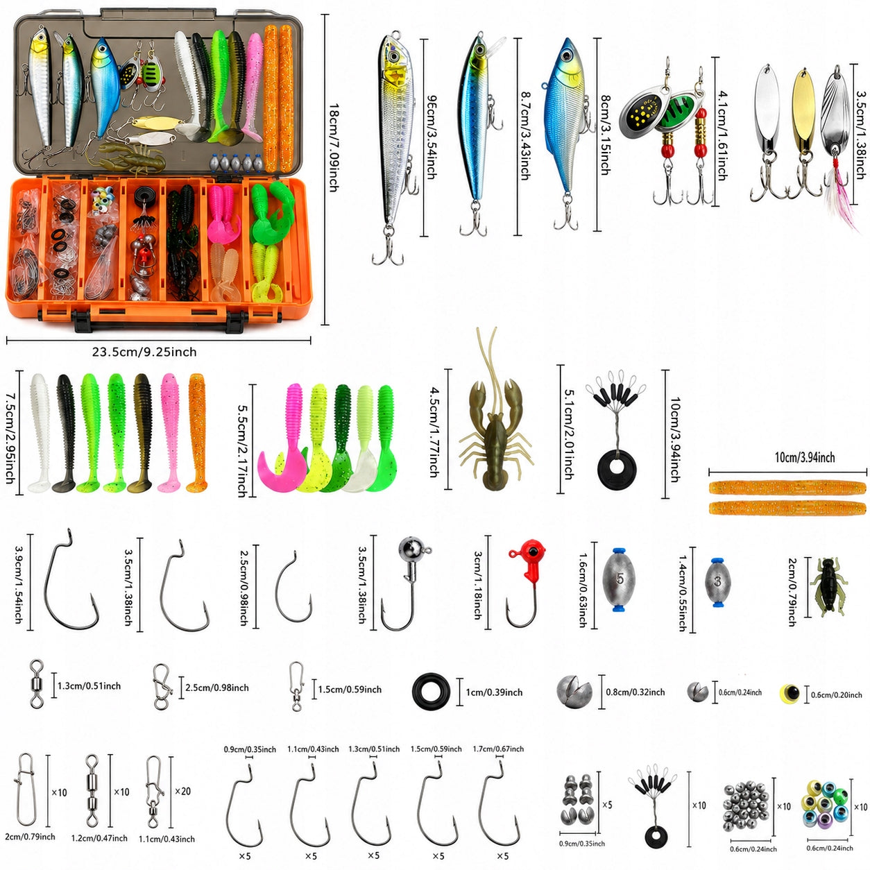 Set of Fishing Lures for Spinning Jaxon 138 pcs with Box EAN (GTIN) 6978991473520