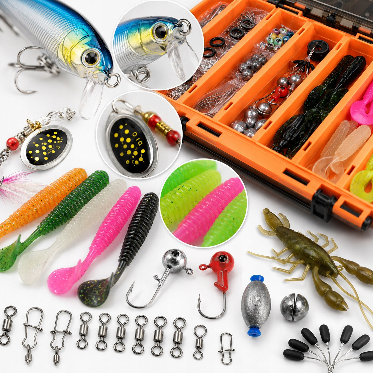 Set of Fishing Lures for Spinning Jaxon 138 pcs with Box Manufacturer code AAAAAAAA