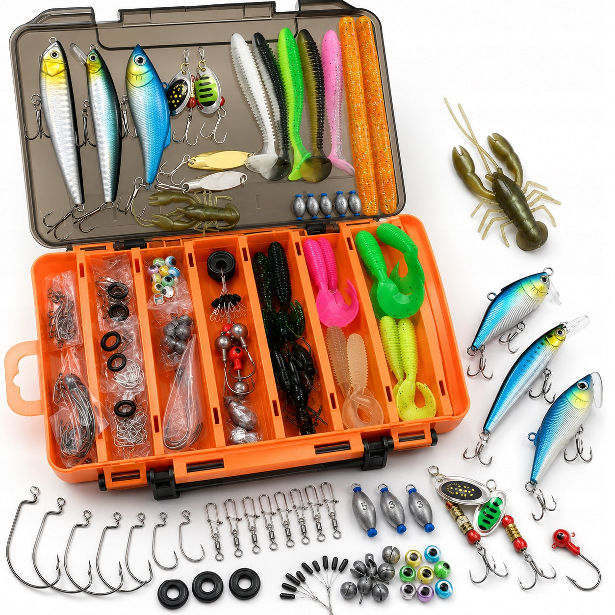 Set of Fishing Lures for Spinning Jaxon 138 pcs with Box