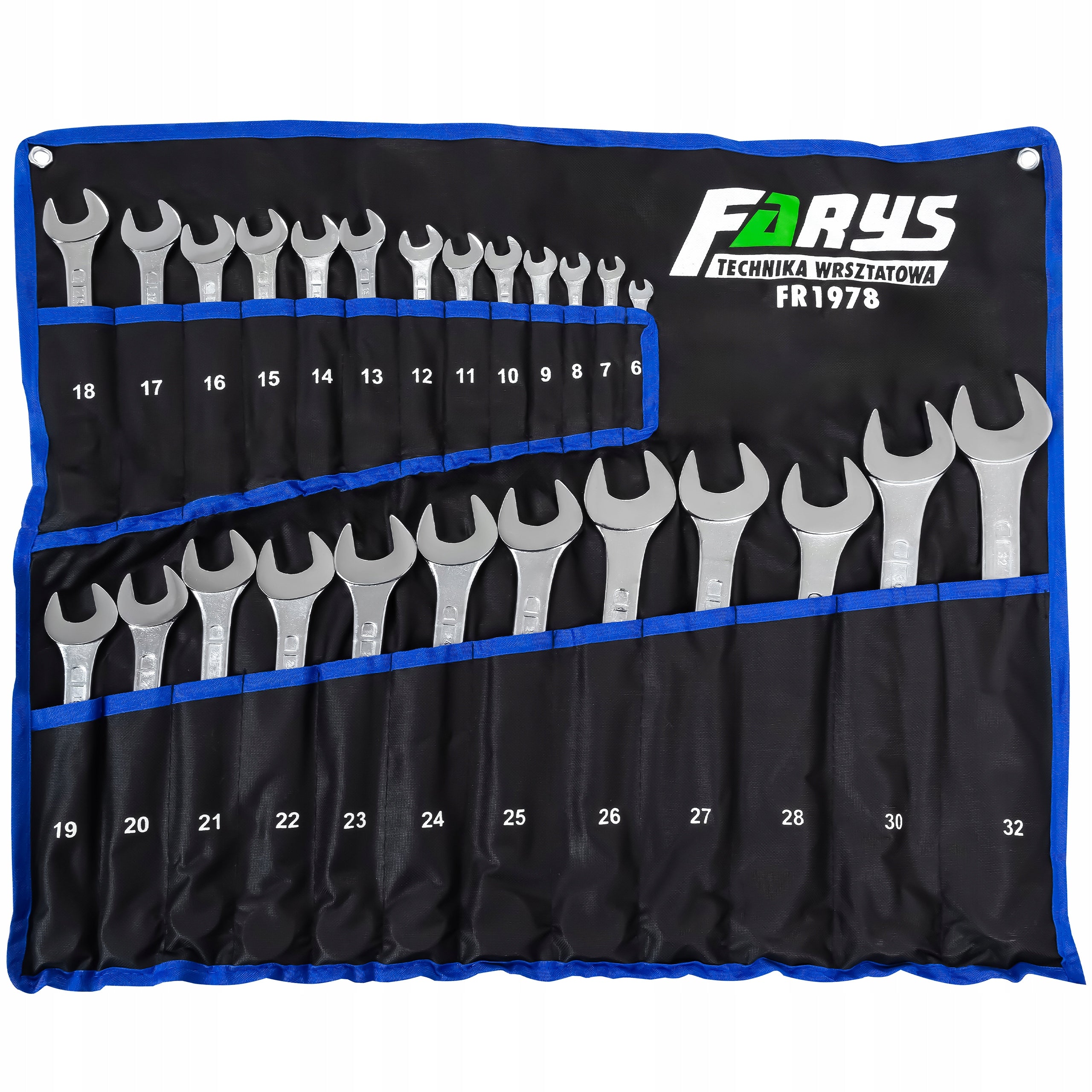 Set of Flat-Eye Wrenches 6-32mm 25pcs in Case Strong Large Set Farys