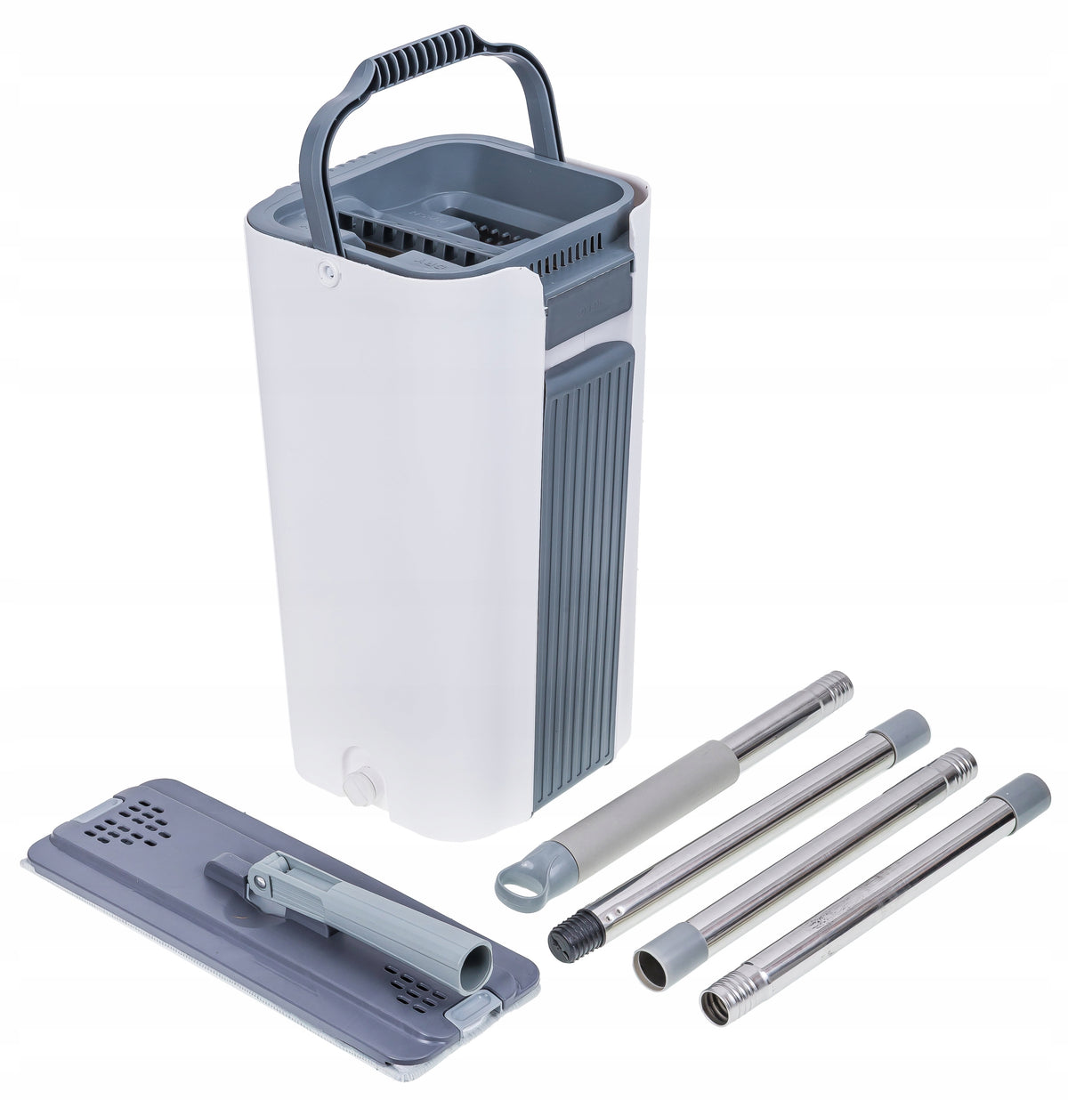 Set of Flat Mop with Two-Chamber Bucket Squeezer 2x Microfiber Brand Linbox