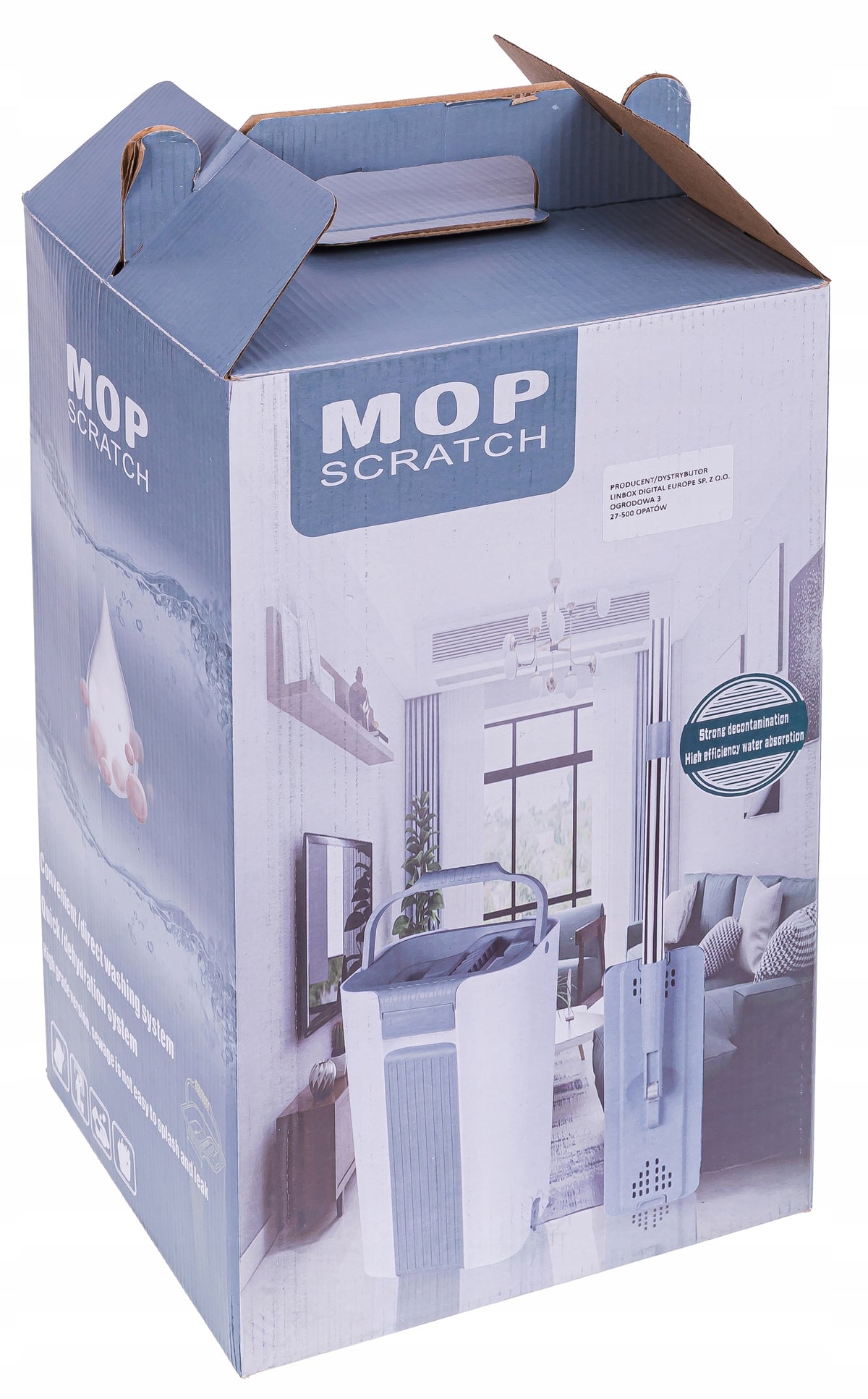 Set of Flat Mop with Two-Chamber Bucket Squeezer 2x Microfiber Packaging status original