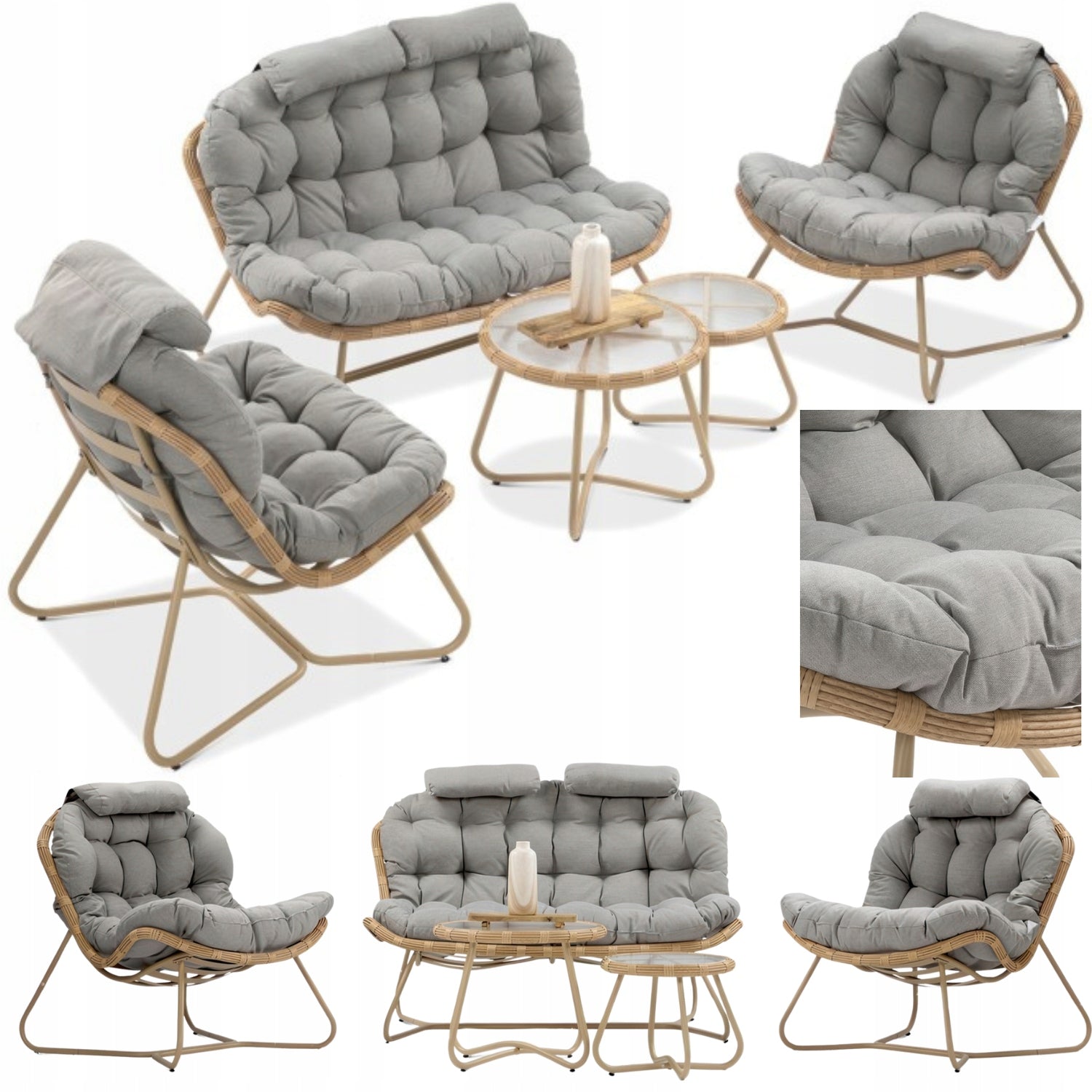 Set of Garden Furniture RODOS Sofa 2xFotel 2xCoffee Table for Terrace Garden
