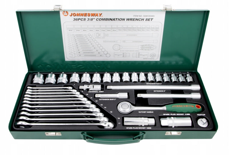 Set of Hand Tools 3/8 36 elements JONNESWAY S04H3536S