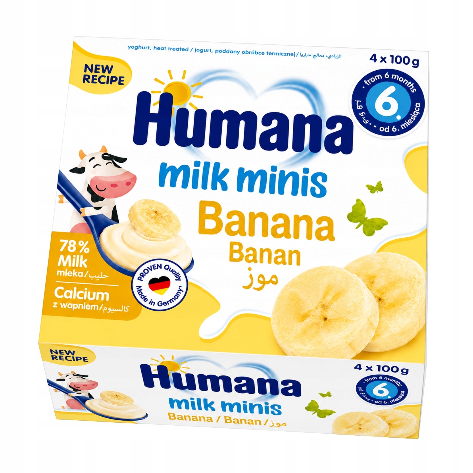 Set of Humana Milk Minis Baby Banana from 6 months 4x400 g Packaging status original