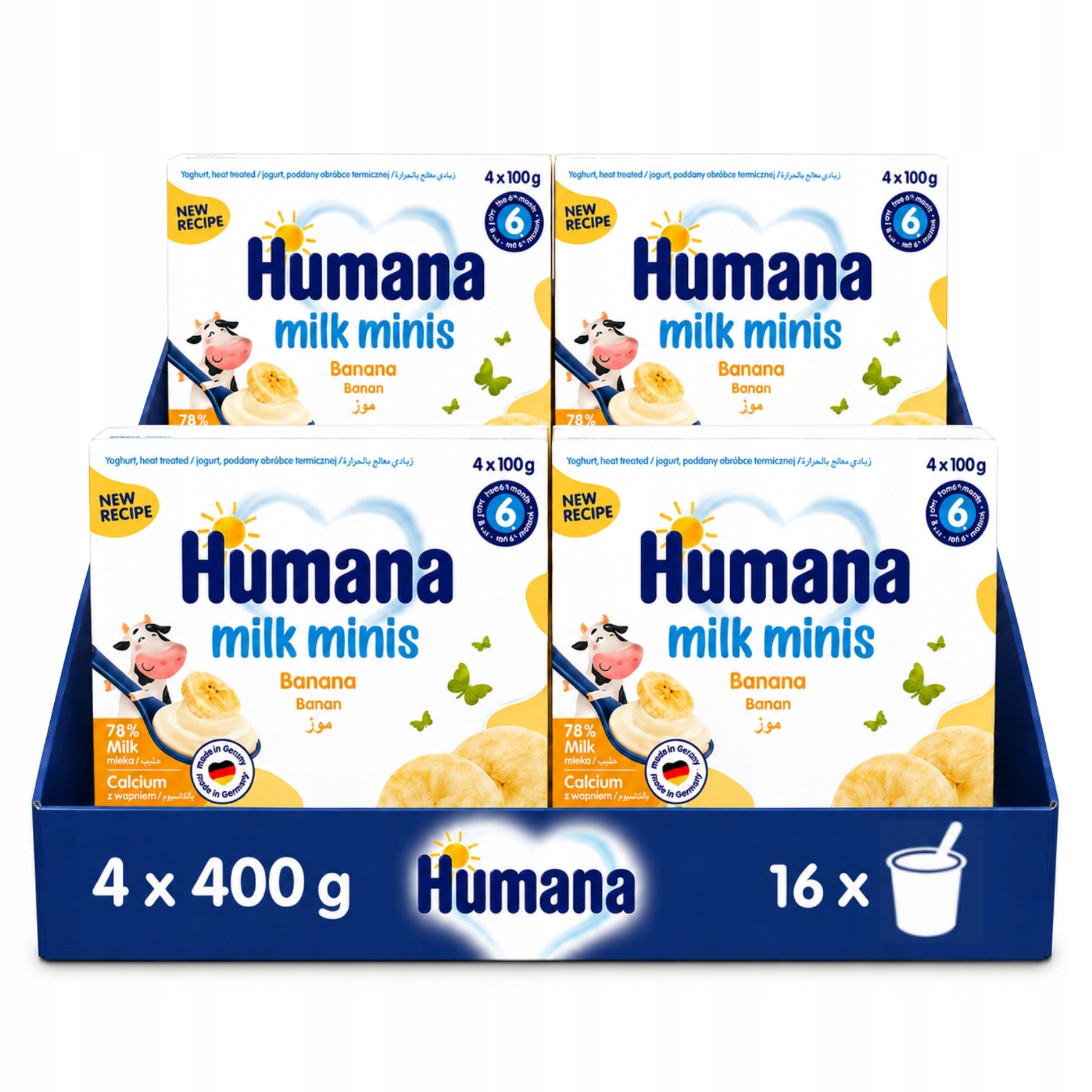 Set of Humana Milk Minis Baby Banana from 6 months 4x400 g
