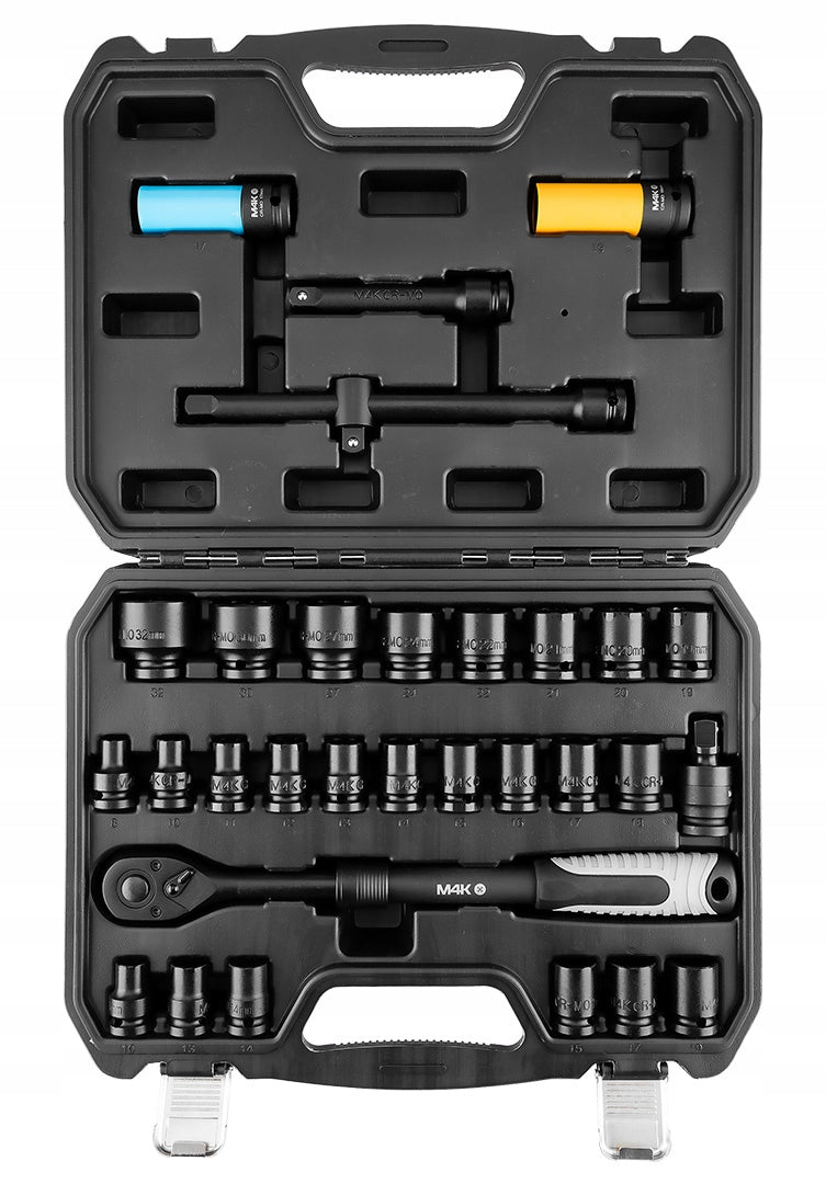 Set of Impact Socket Wrenches 31 el. - Impact Caps NEO TOOLS M4K Brand NEO TOOLS