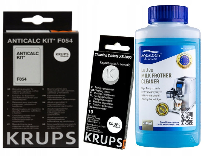 Set of Krups, Descaler F054, Tablets XS3000 10pcs, Latteo 250ml