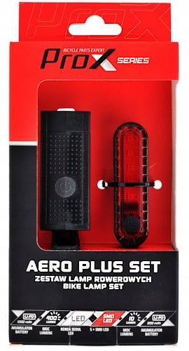 Set of Lamps PROX AERO Front 400Lm + Rear 10Lm USB Manufacturer code A-O-B-P-0379
