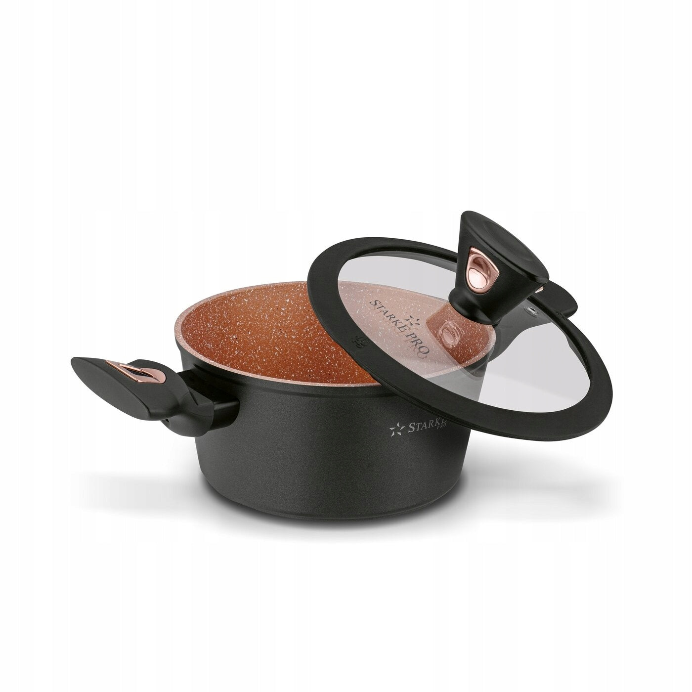 Set of Marble Pan Pots with LIDS Starke Pro Dark Copper 10el Brand Starke Pro