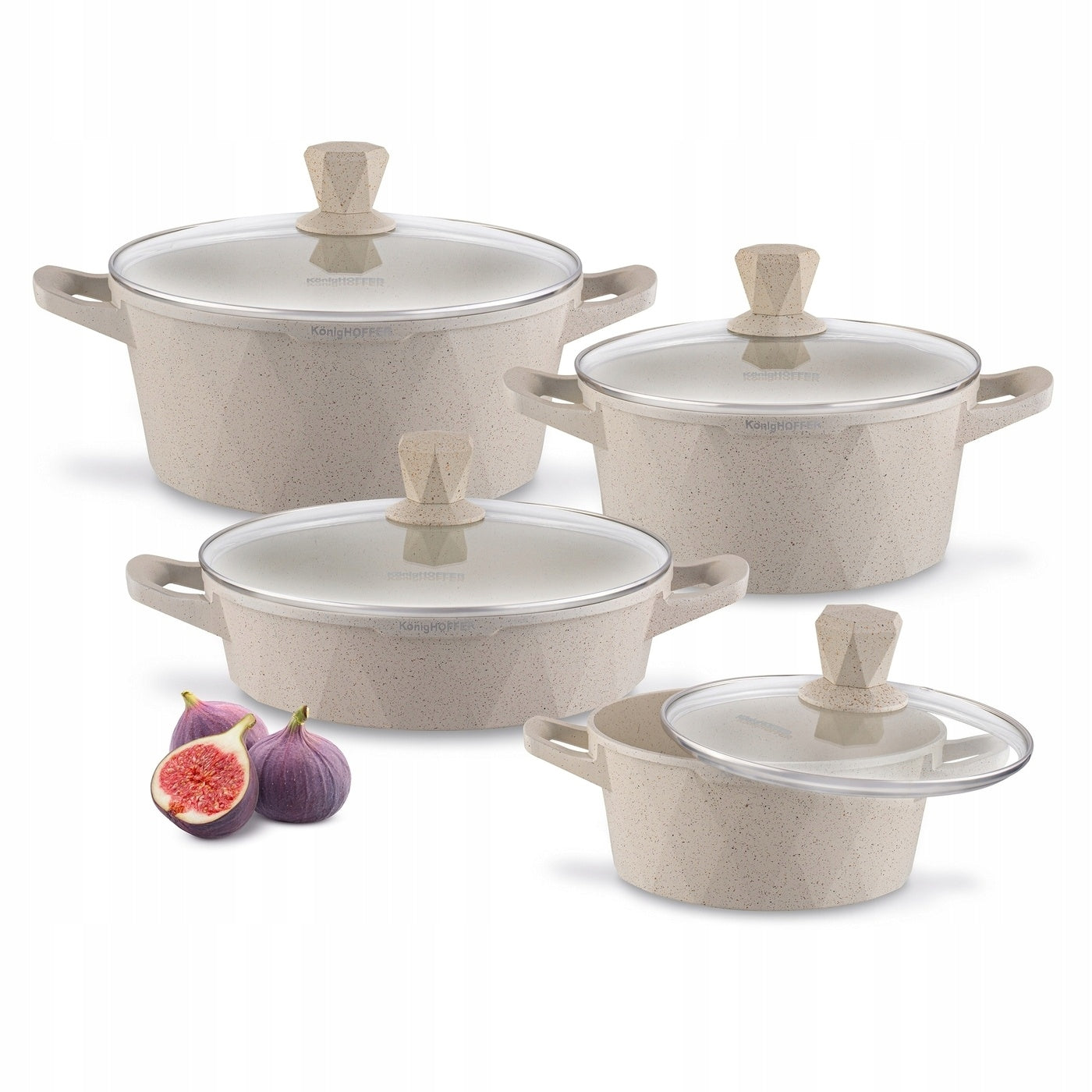 Set of Marble Pots INDUCTION LID Konighoffer Corte 20/24/28