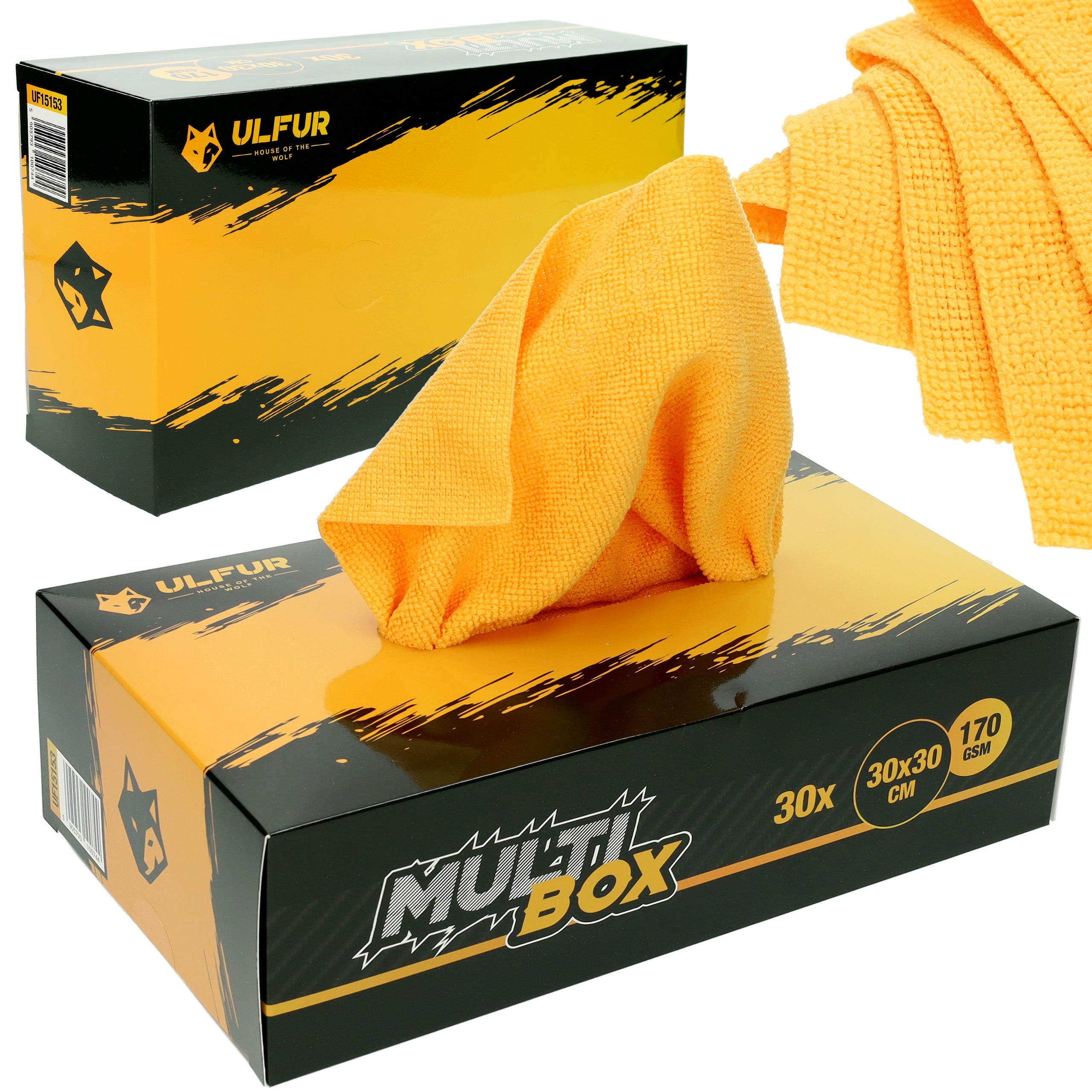 Set of Microfiber 30 pcs 30x30 cm 170 GSM Practical MultiBox Dispenser ULFUR