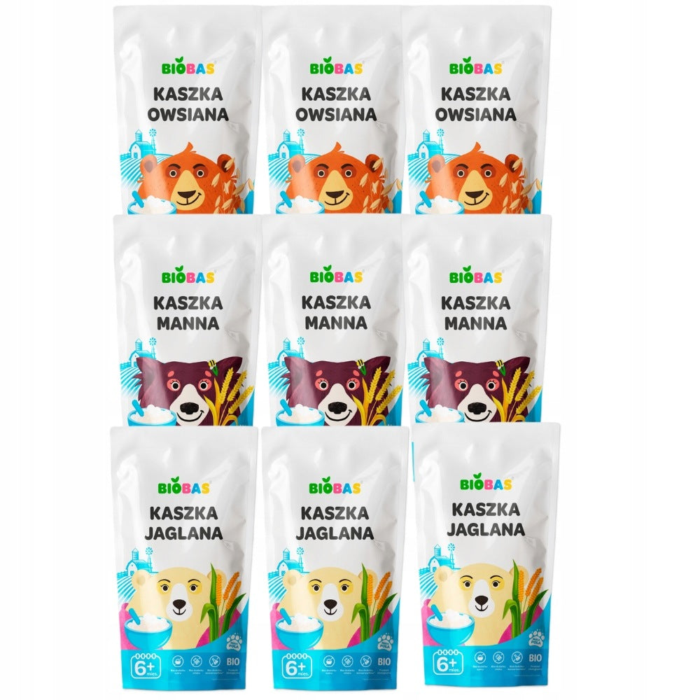 Set of Non-Dairy Porridges Without Sugar Whole Grain 9 pcs.1,8 kg
