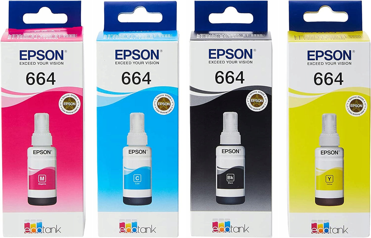 Set of ORIGINAL inks EPSON 664 T664 black + colours MULTIPACK
