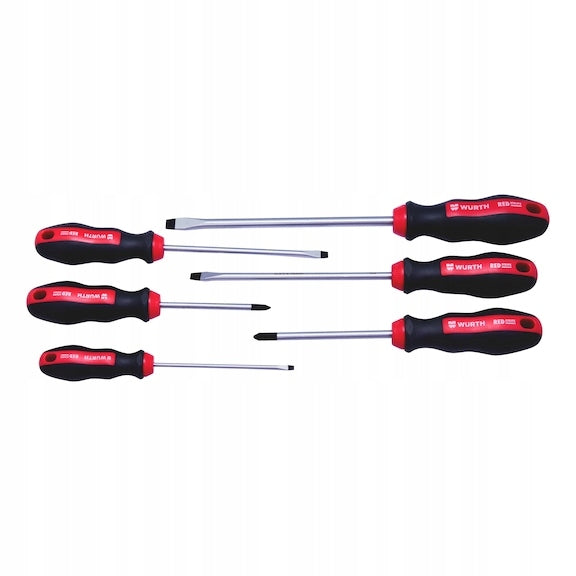 Set of PH/flat screwdrivers 6 elements REDSTRIPE WURTH