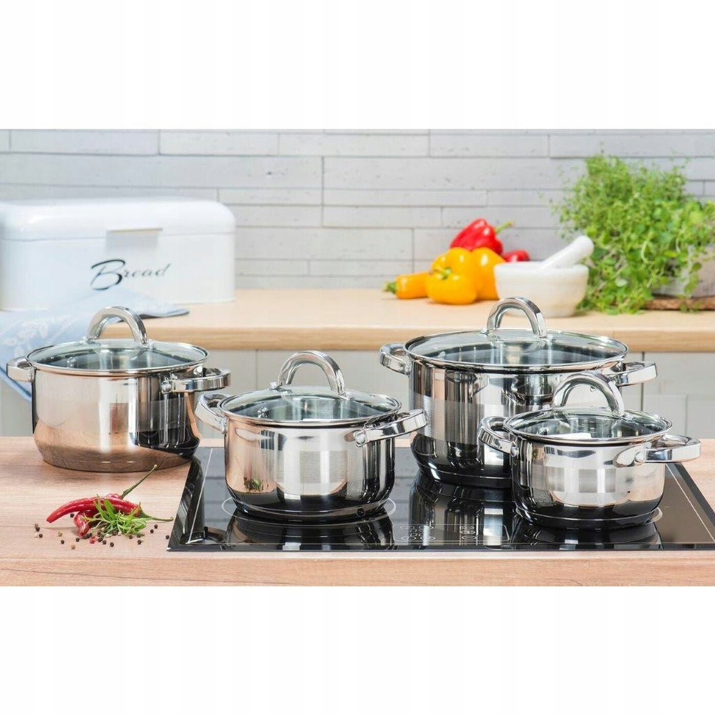 Set of POTS INDUCTION Gas LID Solid Tadar Roger 12 el Brand Tadar