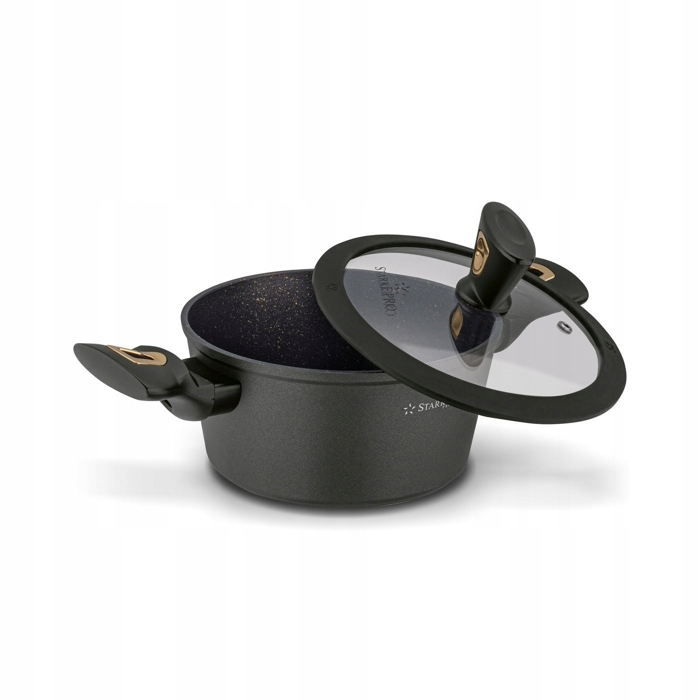 Set of POTS INDUCTION Marble PAN Starke Pro Dark Gold 12 el Additional information suitable for ceramic cooker suitable for electric cooker suitable for gas cooker suitable for induction cooker cover included