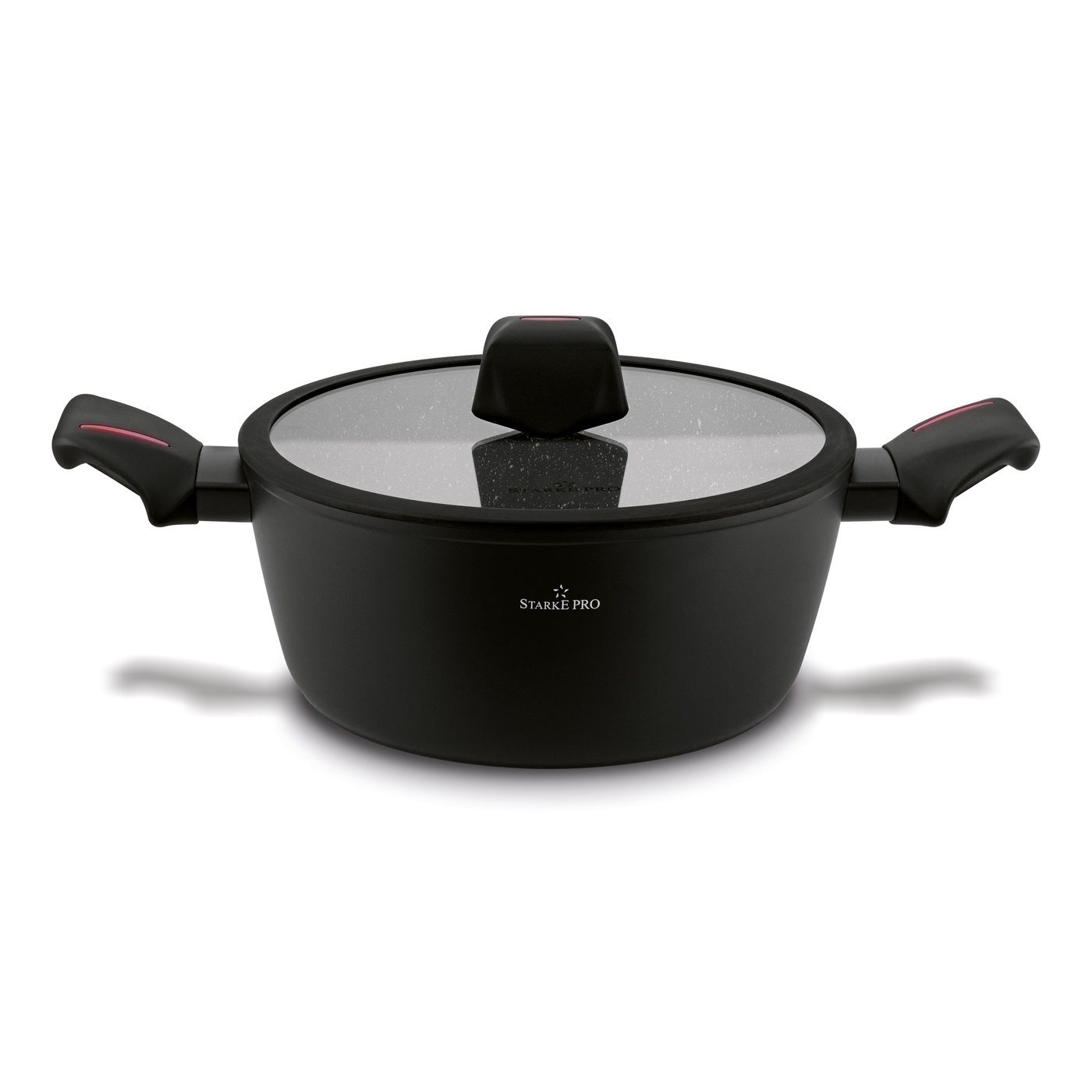 Set of POTS INDUCTION STRONG COATING Gas Starke Pro Piccante 16/20/24/28 Color black
