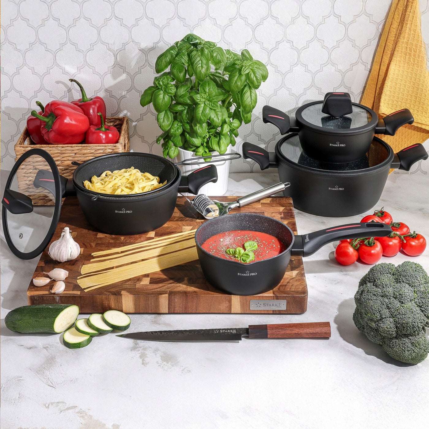 Set of POTS Induction Gas RONDEL Starke Pro Piccante 16/20/24/16 cm Packaging status original