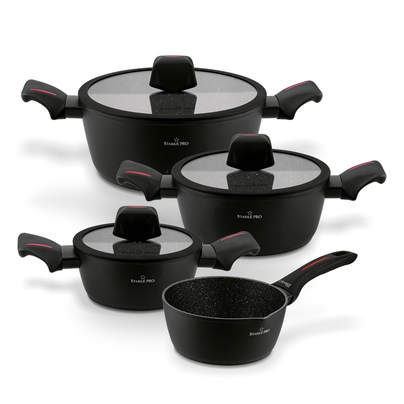Set of POTS Induction Gas RONDEL Starke Pro Piccante 16/20/24/16 cm