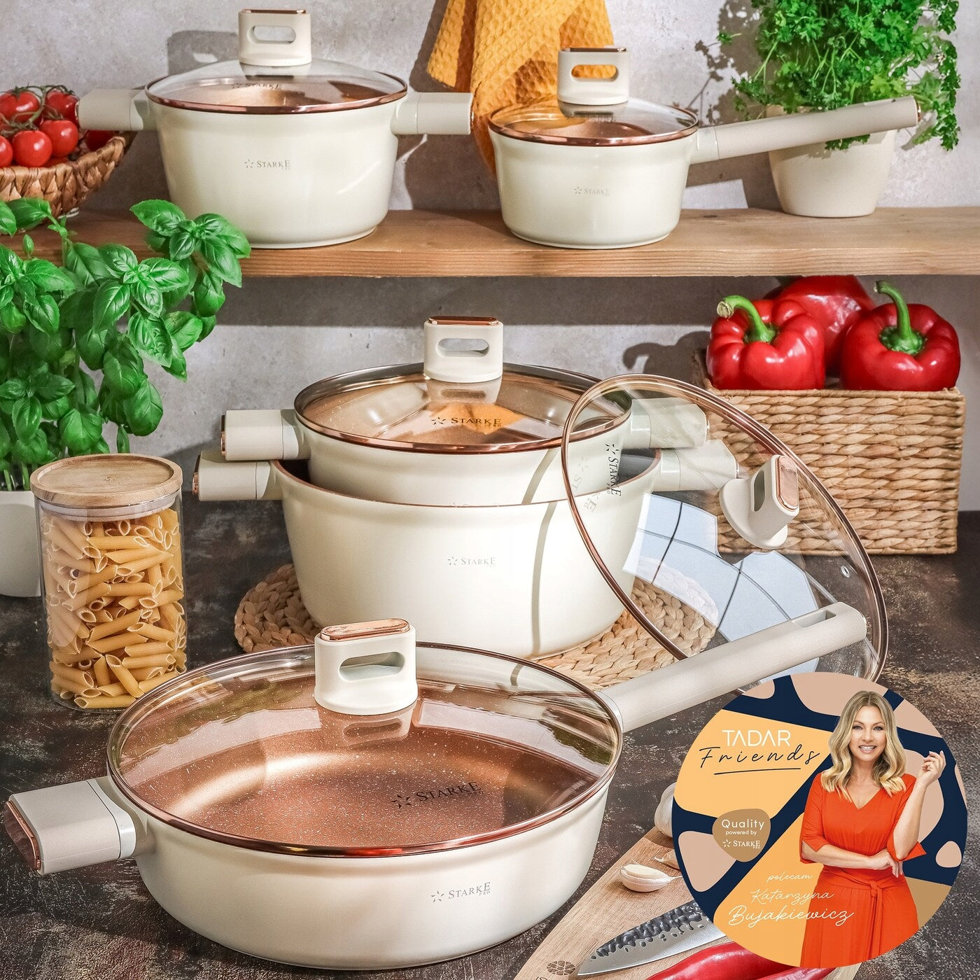Set of POTS Induction PAN Rondel Starke Pro Starlet Beige 10 el Packaging status original