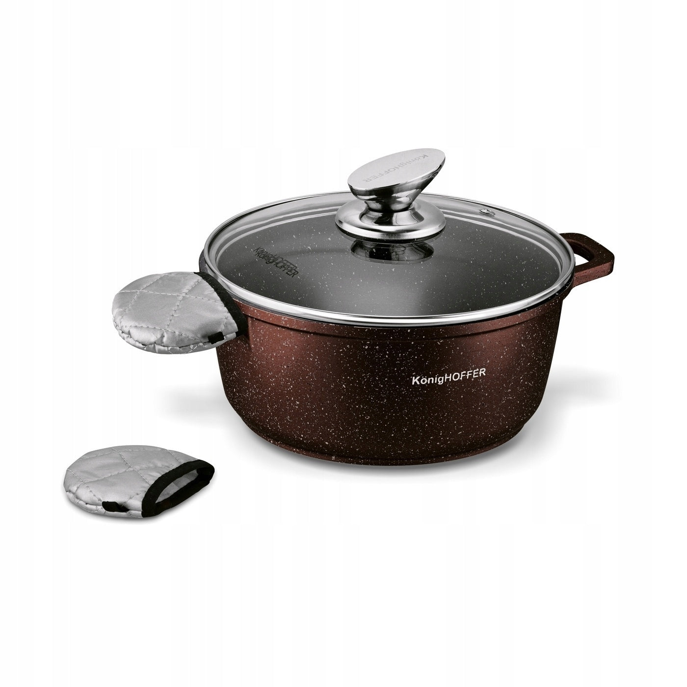 Set of POTS Induction with LID GAS SOLID Konighoffer Pollo Brown 12el Number of items in the set 8