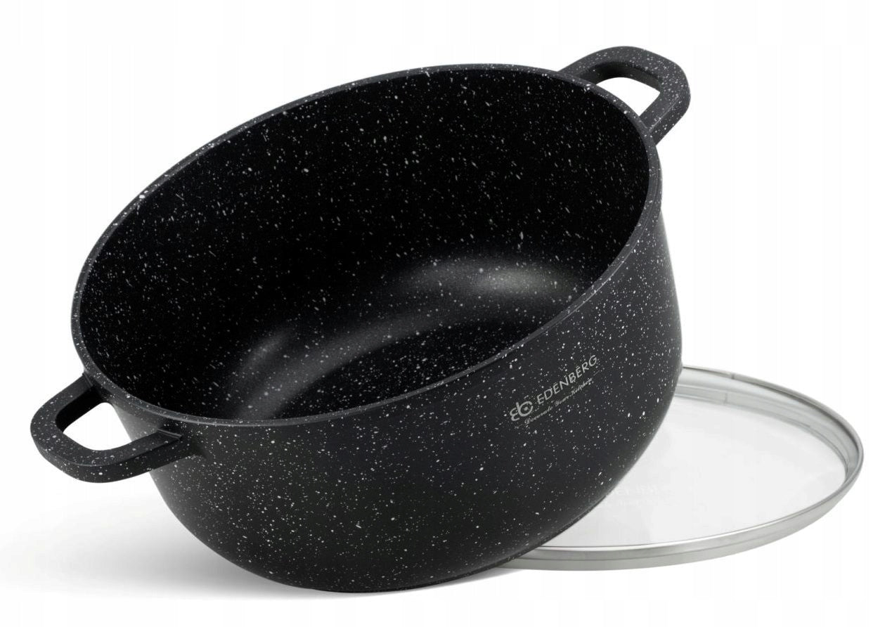 Set of POTS MARBLE Pots Coating EDENBERG Induction Gas Color black