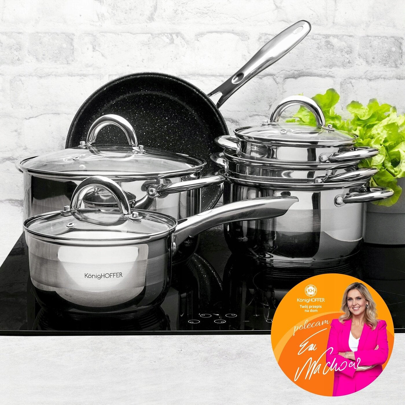Set of POTS Pan LID INDUCTION Gas Rondel Konighoffer Faro 12 el Packaging status original