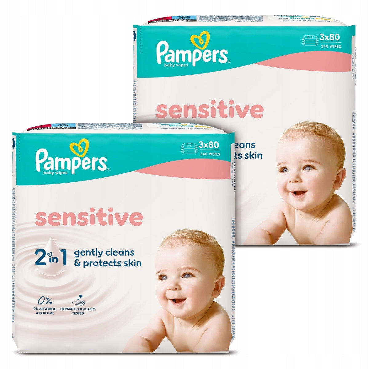 Set of Pampers Sensitive Wet Wipes for Children, 240 pcs x2