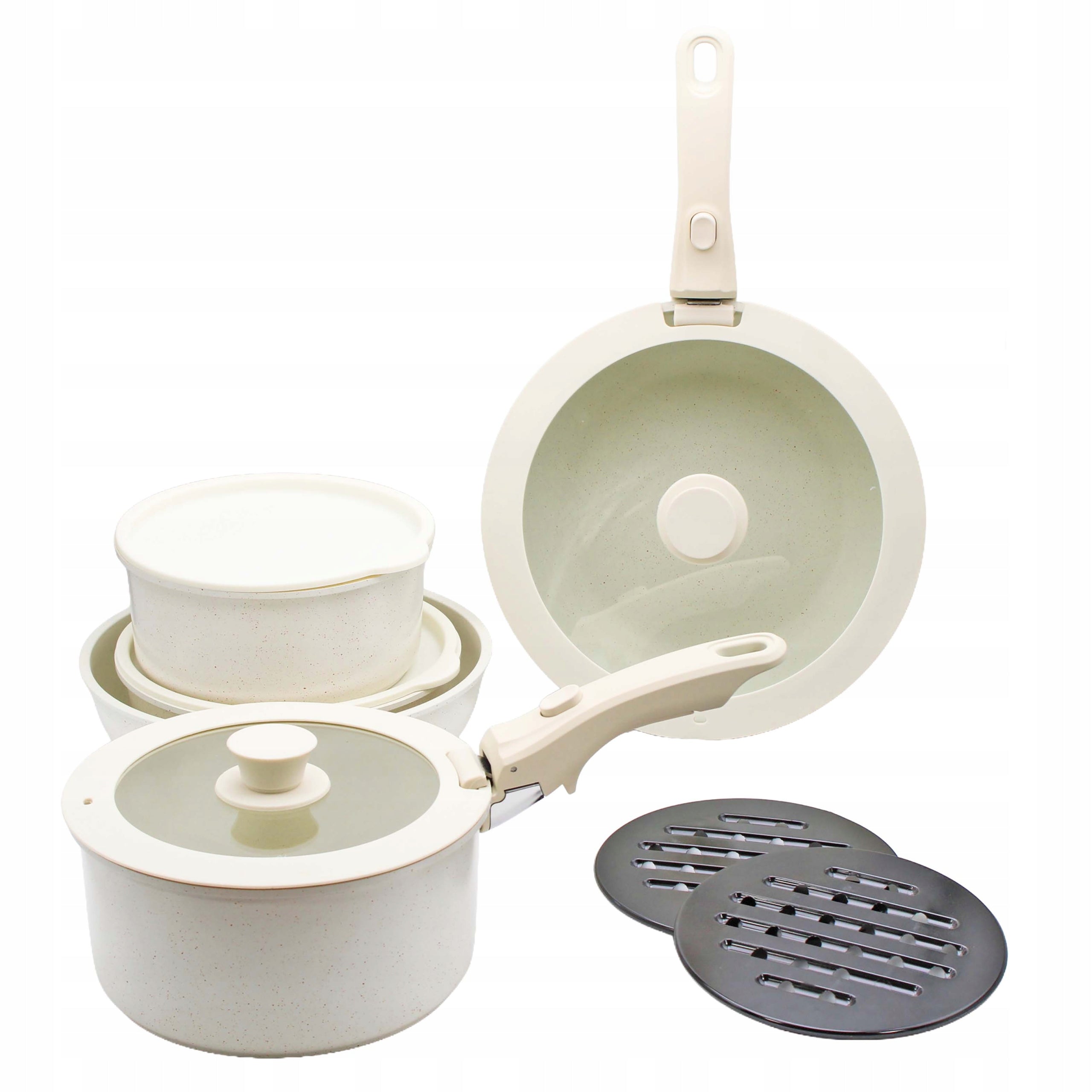 Set of Pan Pots with Covers 13el Line Zestaw Garnków Patelni z Pokrywami 13el