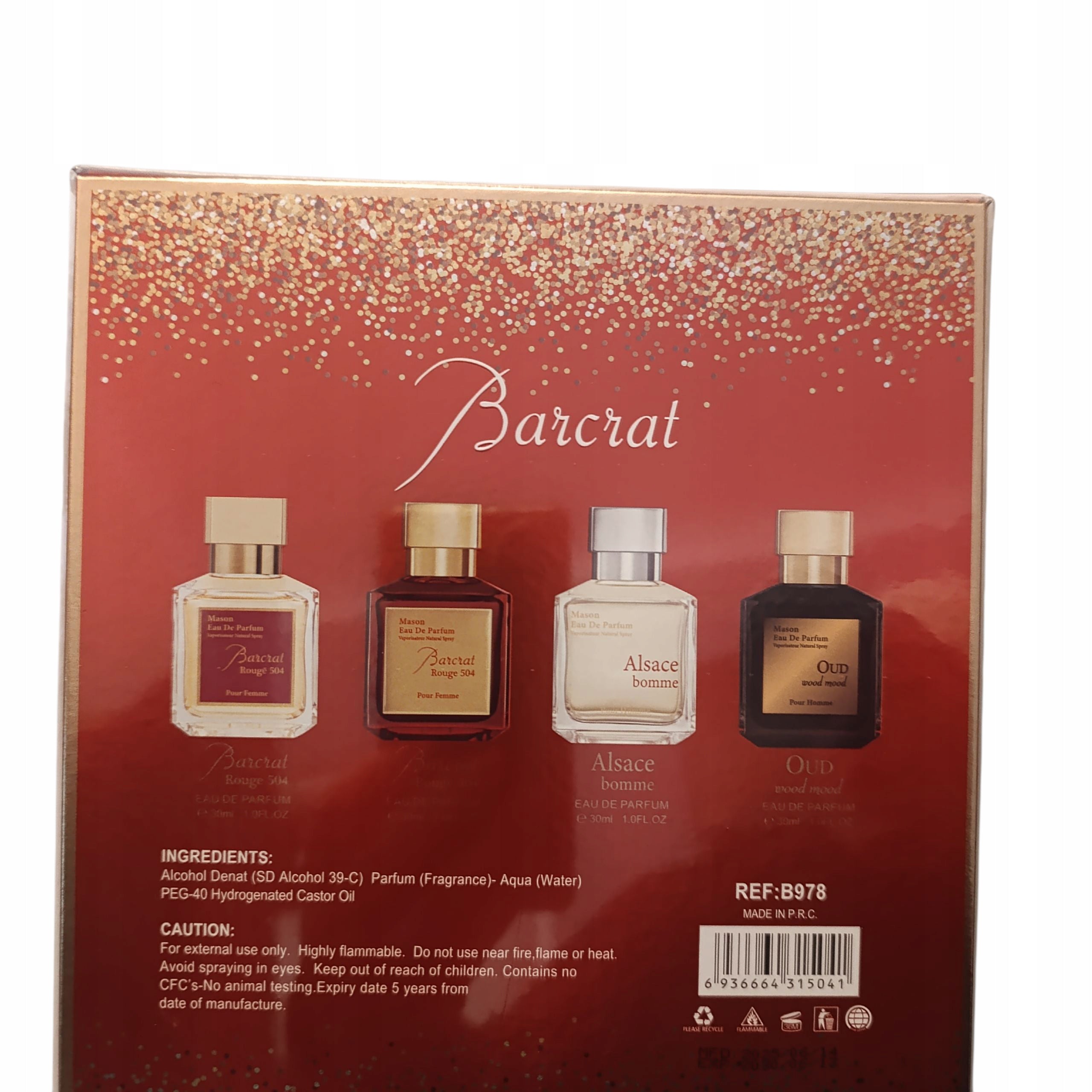Set of Perfumes 4 x 30 ml l Perfumed Water Barcrat Brand no brand