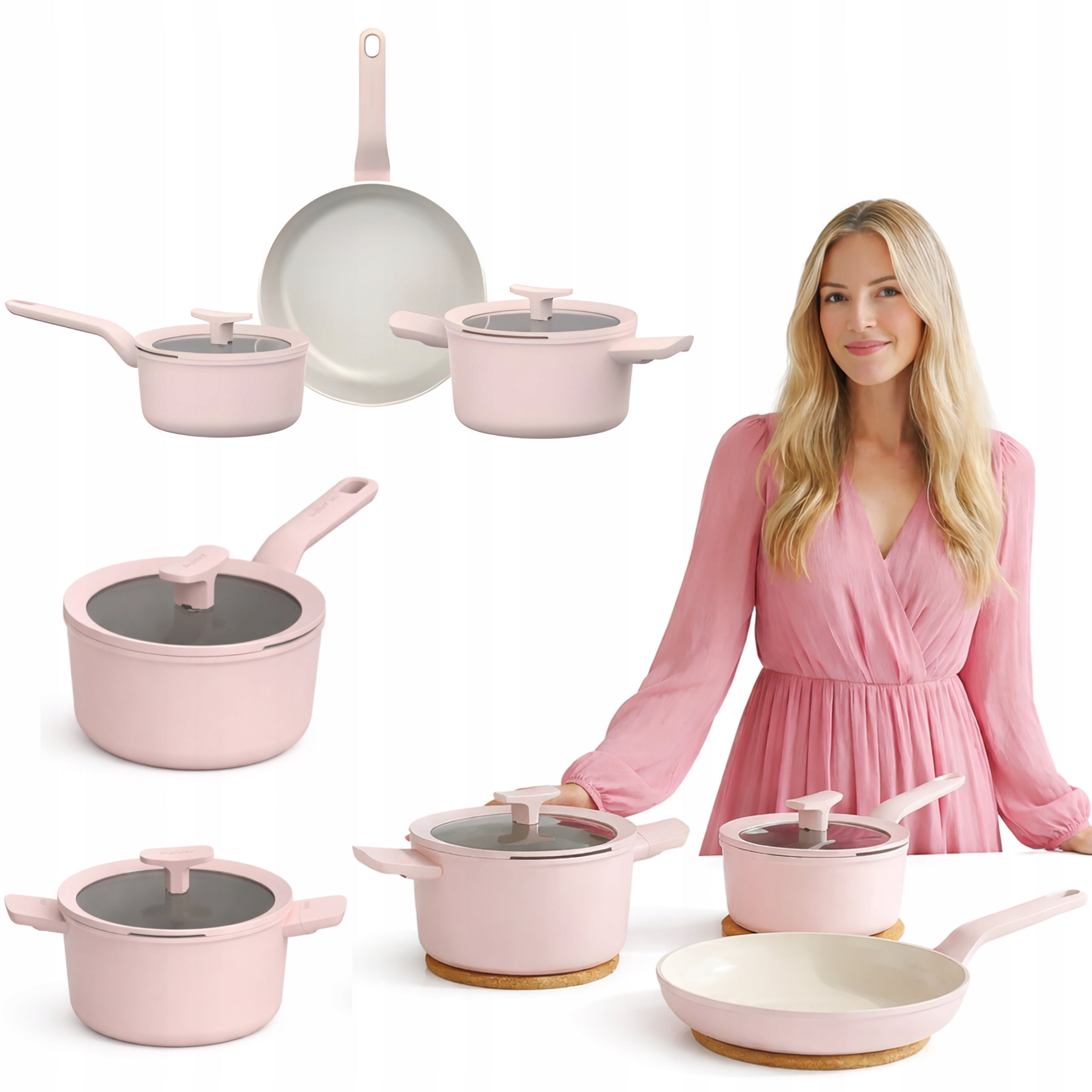 Set of Pots 18/20/24 cm 5 Elements 2/3L ceramic Balance BergHOFF