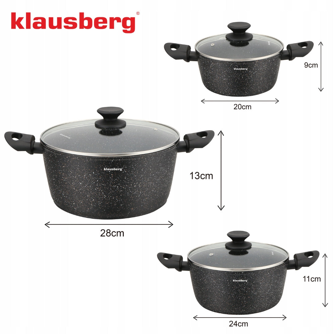 Set of Pots 6el Marble Induction Nonstick Klausberg KB-7960 Number of items in the set 6