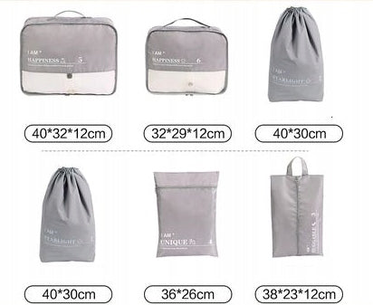 Set of Protective Bag Covers 6 Pieces Cubes Organizer for Suitcase Color beige