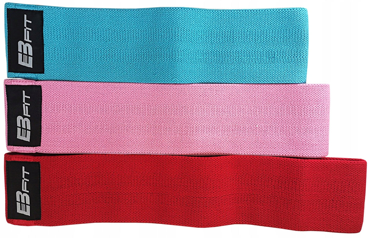 Set of RUBBER FITNESS exercise tapes HIP BAND 3IN1 3 rubber EbFit Color multicolor