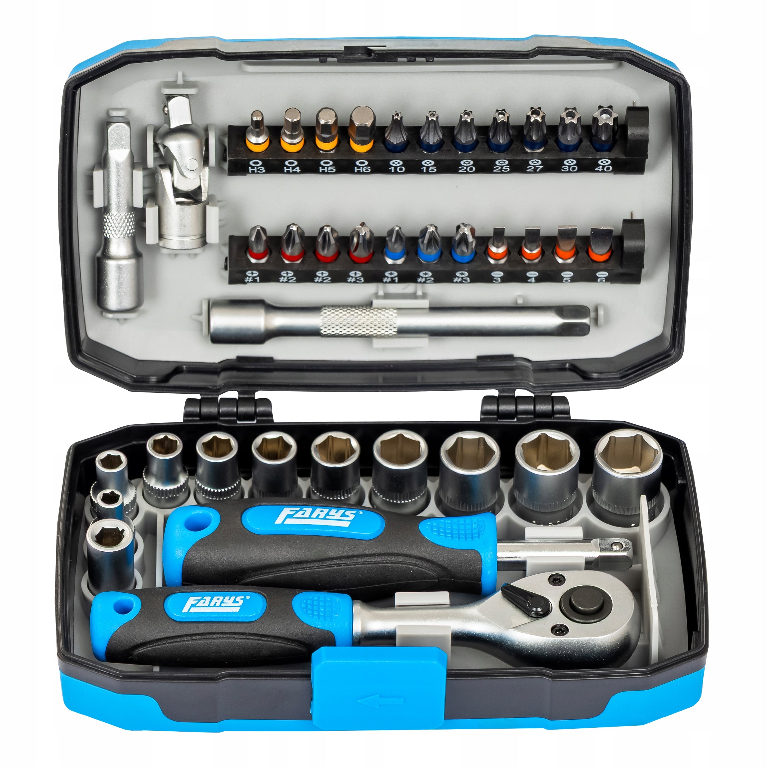 Set of Socket Wrenches Bit Sockets Ratchet 1/4" 38 pcs FR2005 Number of items in the set 38