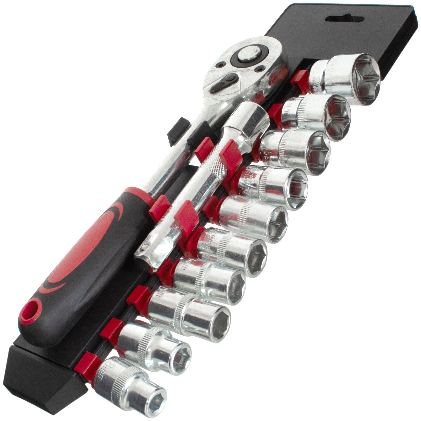 Set of Socket Wrenches RATCHET 1/2'' 72T CAP EXTENSION 10pcs Brand M MODECAR