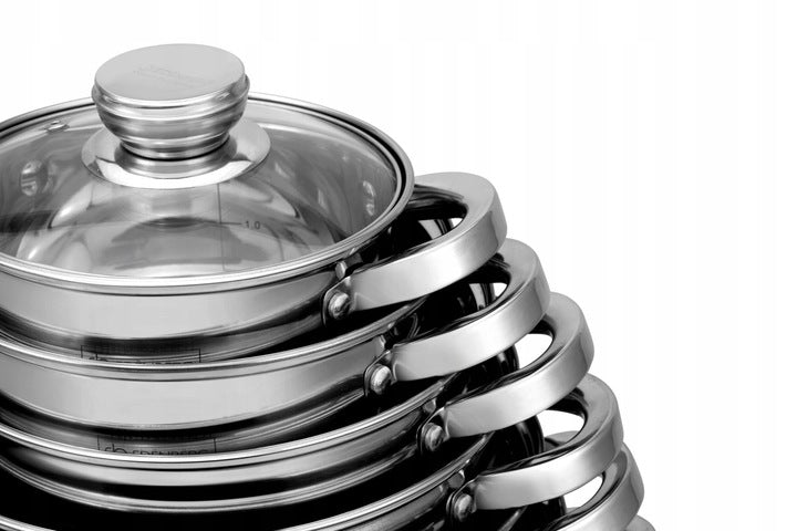 Set of Steel Pots LARGE Pots Set Induction GAS EAN (GTIN) 6900523640117