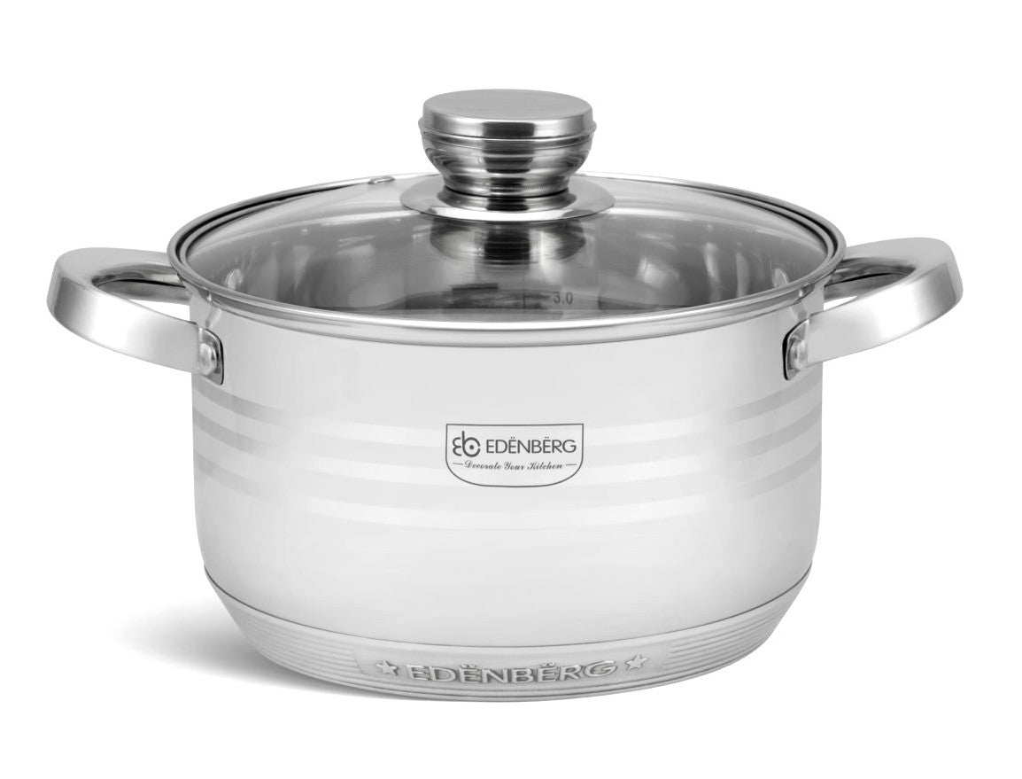 Set of Steel Pots LARGE Pots Set Induction GAS Number of items in the set 12