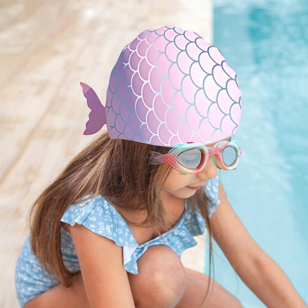 Set of Swimming Glasses for Children Cap Color pink