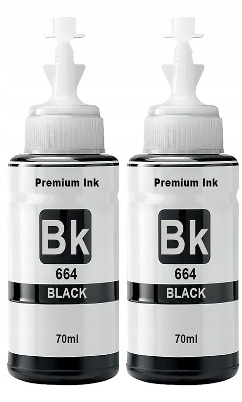 Set of TWO inks for EPSON 664 T6641 2x 70ml