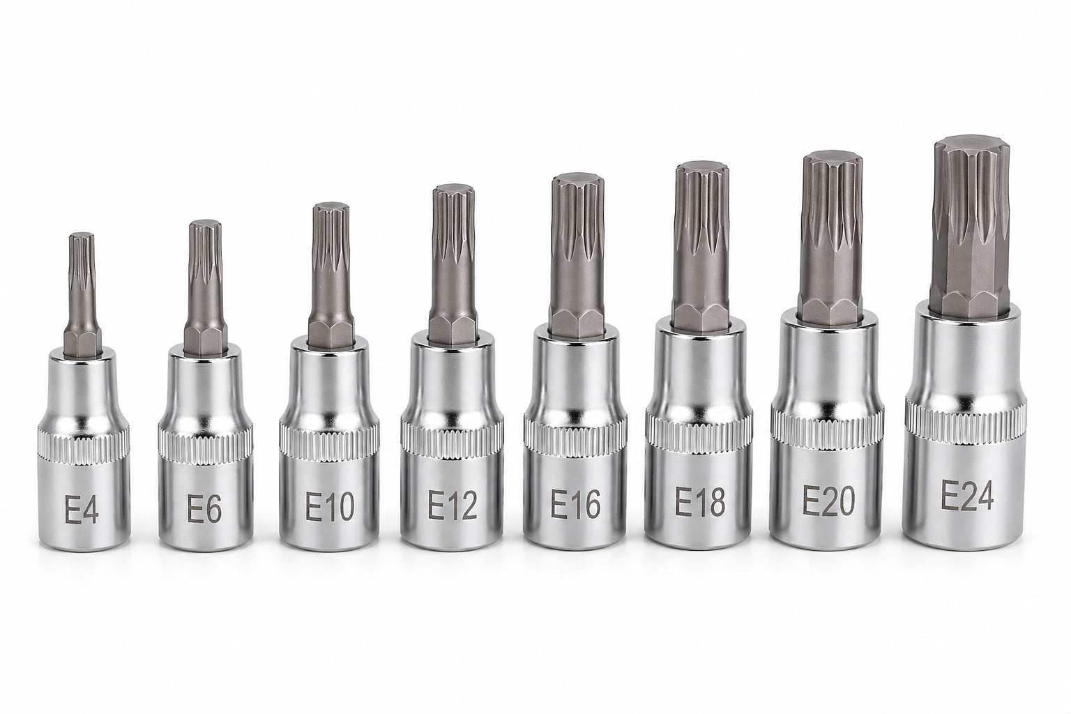 Set of Torx 8el Bits T E4-E24 Socket Wrenches Workshop Strong