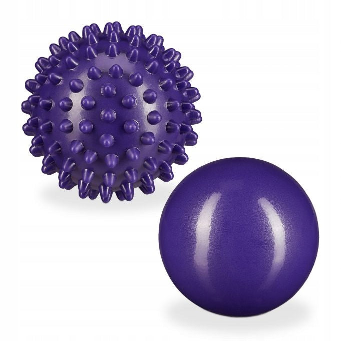 Set of Two Hard Relax Massage Balls Purple For Relaxation Packaging status original