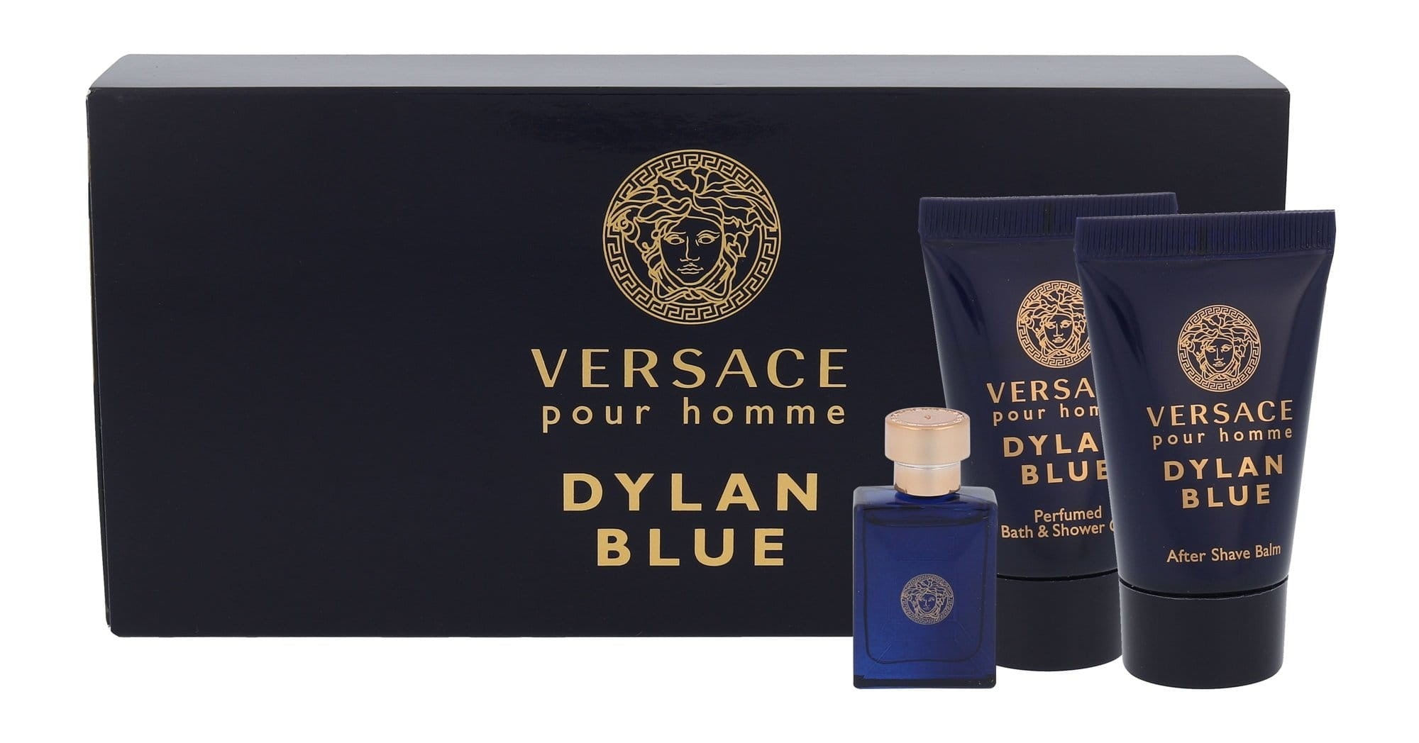 Set of Versace Dylan Blue Pour Homme Eau De Toilette 5ml Shower Gel 2