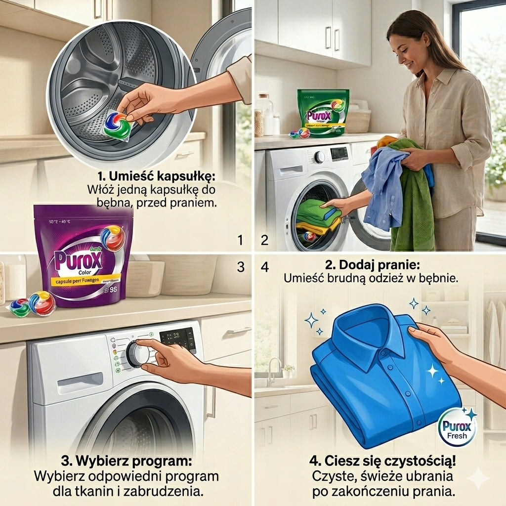 Set of Washing Capsules PUROX TriCaps 116 pcs. (Color + Universal) Manufacturer code 6740 + 6739
