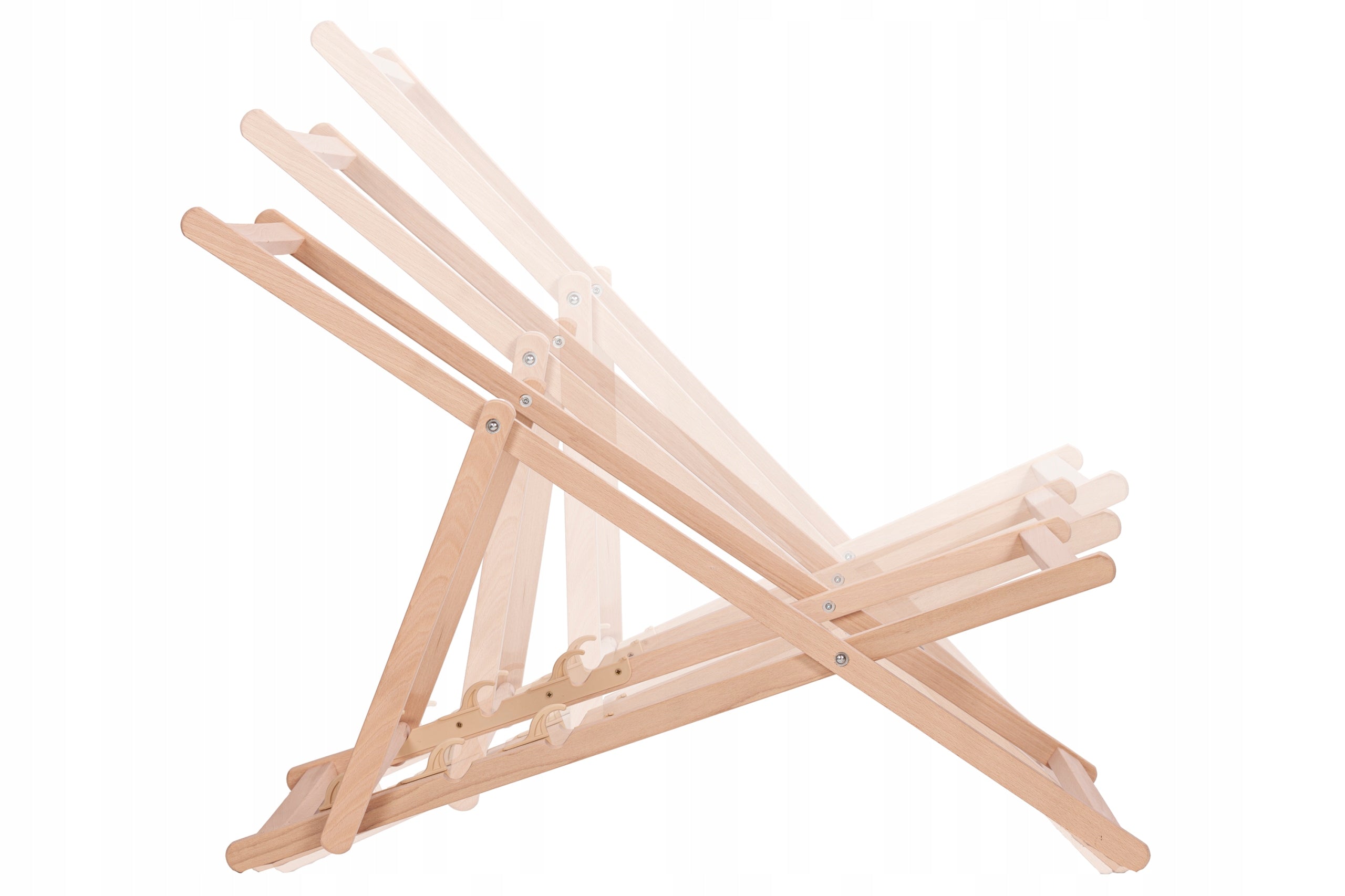 Set of Wooden Beach Lounger Pink Beech Deckchairs from the Manufacturer 2 Pcs. Color multicolor