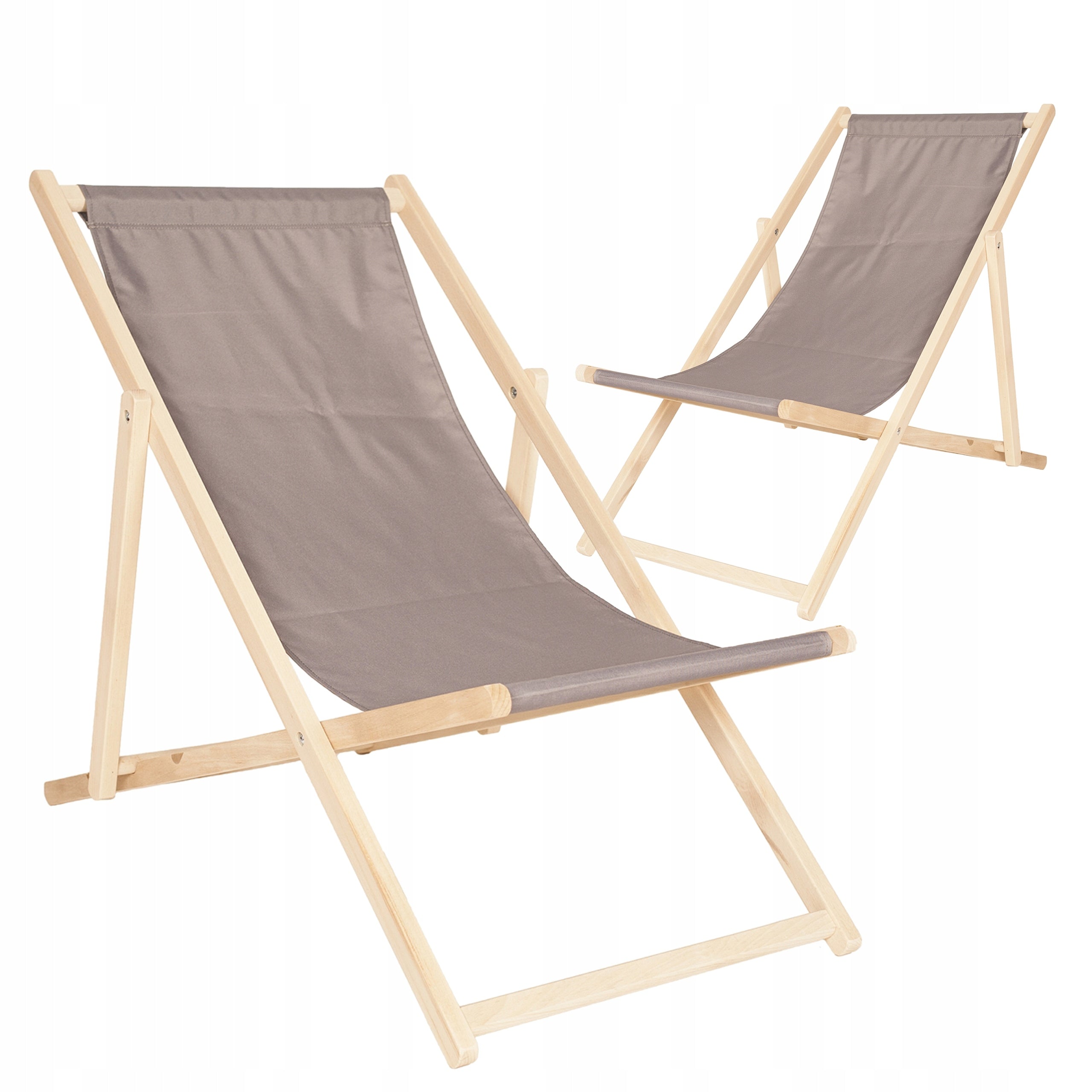 Set of Wooden Beach Lounger Pink Beech Deckchairs from the Manufacturer 2 Pcs. Packaging status original