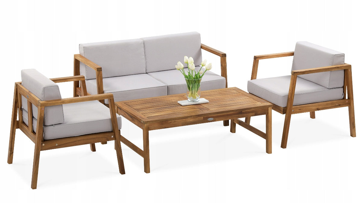 Set of Wooden Garden Furniture MALMO Garden Furniture Wooden Brown Manufacturer Focus Garden